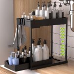 Ersan - relevable rangement sous evier 2 niveaux, coulissant organiseur sous evier etagere tiroir avec ...