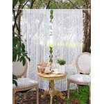 Ersan - rideau en dentelle, blanc, transparent, motif floral, style maison de campagne, long, pour porte ...