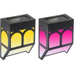 Ershi - lot de 2 lampes solaires extrieures pour clture, appliques murales solaires  led, tanches ...