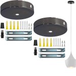 Ershi - 2 pcs auvent de plafond, 80 x 25 mm rosace plafond cache fil, cache fil pour lustre, canopy light ...