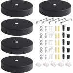 Ershi - 5 pices auvent de plafond en mtal, 100 x 20 mm rosace plafond cache fil noir, cache fil pour ...