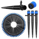 Ershi - 50 pices goutteur irrigation rglable, 360 degrs micro asperseur goutte  goutte avec connecteur ...