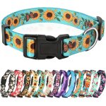 Ershi - collier pour chien, collier de style doux et confortable avec motifs uniques fleurs multicolores, ...