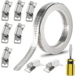Ershi - colliers de serrage tuyau ajustable, 3, 5m tuyau clips rglable en acier inoxydable, serre joints ...