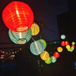 Ershi - guirlande lumineuse lampions 3, 2m 20 led lanternes colores guirlande  pile dcoraion jardin ...