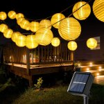 Ershi - guirlande lumineuse solaire extrieure, 10m 30 led lanterne guirlande guinguette lampion lampe ...