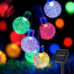 Ershi - guirlande solaire exterieur 8m, guirlande lumineuse exterieure solaire 40 led 8 modes boules ...