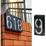 Ershi - numro 9 lumineux solaire - numro de porte - eclairage mural - 6 led - etanche ip55 - pour panneau ...