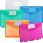 Ershi - pochette plastique a4 tridimensionnelle 10pcs - transparente impermable avec 11 trous et etiquette ...