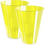 Eryi - lot de 2 pots a orchides, transparents, en plastique, forme ronde, minces, modernes, ronds, diamtre ...