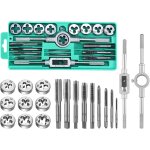 Eryi - 20 pices coffret tarauds et filires, outil de filetage et taraudage, jeu de tarauds et matrice, ...