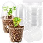 Eryi - 20 pieces godet semis pot transparent plante 9cm cache pot plante interieur pots de fleurs exterieur ...