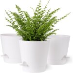 Eryi - lot de 3 pots de fleurs en plastique avec soucoupe (17, 8 cm), cache - pots pour herbes aromatiques ... Eryi - lot de 3 pots de fleurs en plastique avec soucoupe (17, 8 cm), cache - pots pour herbes aromatiques ...