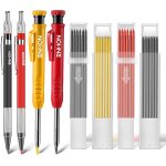 Eryi - 4 pcs crayons de charpentier mcaniques avec taille - crayon intgr et 40 recharge, outils de ...
