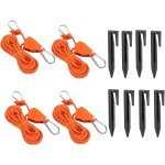 Eryi - 4 pièces cordes de tension réfléchissantes, 4m corde robuste cliquet, 4mm corde a cliquet avec ... Eryi - 4 pièces cordes de tension réfléchissantes, 4m corde robuste cliquet, 4mm corde a cliquet avec ...