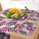 Eryi - chemin de table exotique et 4 sets de table, fort tropicale luxuriante - jungle feuilles forest ...