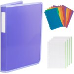 Eryi - classeur a 4 anneaux en plastique comprend 80 feuilles de rechange et 6 entretoises. classeur ...