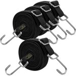 Eryi - cordons elastiques avec crochets, 200 cm de long noir sangles elastiques rglables en caoutchouc ...