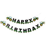 Eryi - happium banderole d'anniversaire tracteur pour tracteur agricole, fournitures de fte d'anniversaire ...