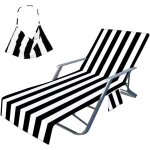Eryi - housse de chaise de plage, serviette pour transat plage avec poches de rangement serviette pour ...
