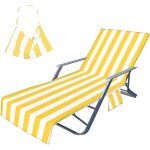 Eryi - housse de chaise de plage, serviette pour transat plage avec poches de rangement serviette pour ...