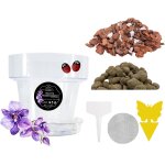Eryi - ® kit de transplantation d'orchides : 1 pot (crochets et assiette) + substrat ecorce de pin ...