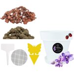 Eryi - ® kit de transplantation d'orchides : 1 pot (crochets et assiette) + substrat ecorce de pin ...