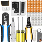 Eryi - pince a sertir de rj45 testeur de network rseau cable kit d'outils de rparation d'ordinateur ...