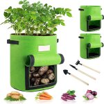 Eryi - plantes de pommes de terre avec 3 petites pelles et fentre d'inscription transparente avec poignes ...