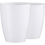 Eryi - pots de fleurs pour orchide, lot de 2, en plastique, la transparent agasto001 (blanc, Ø 14 cm) ...