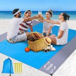 Eryi - tapis de plage impermable, couverture de plage large anti sable 200 cm x 230 cm drap de plage ...