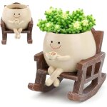 Eryi - tête de pot de fleurs suspendue, avec visage balançoire, tête swing face avec trou de drainage, ... Eryi - tête de pot de fleurs suspendue, avec visage balançoire, tête swing face avec trou de drainage, ...