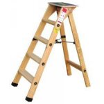 Escabeau bois professionnel 7 marches + tablette