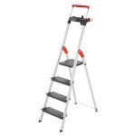 Escabeau de scurit pliable en aluminium 4 marches larges hailo l100