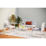 Esna salon de jardin bas r�sine tress�e 4p