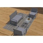 Esna salon de jardin bas r�sine tress�e gris fonc� 4p