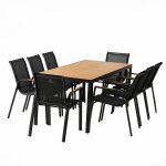 Esperance - salon de jardin 8 places avec table 190cm effet bois