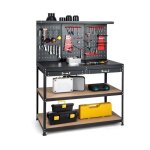 Etabli d'atelier costway - panneau perforé - 25 porte - outils - tiroir de rangement - etagères - 121 ... Etabli d'atelier costway - panneau perforé - 25 porte - outils - tiroir de rangement - etagères - 121 ...