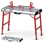 Etabli pliant costway - table de travail 107 x 53 cm - hauteur rglable - cadre en mtal charge 450kg ...