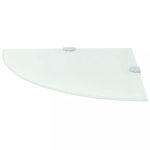 Etagre de coin avec supports chroms verre blanc 35 x 35 cm