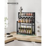 Etagre  epices, etagre de rangement  3 niveaux, organisateur de bureau, cadre en bambou, pour cuisine, ...