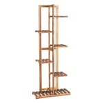 Etagre pour fleurs en bambou 6 niveaux autoportante 7 pots avec dispositif anti - basculement intrieur ...