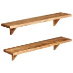 Etagres murales 2 pcs 90x20x16 cm bois d'acacia massif