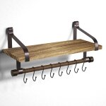 Etag�re murale flottante pour le rangement etag�re a epices de cuisine en bois rustique avec porte - ...