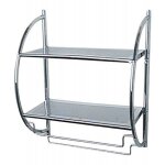 Etagère murale pour salle de bain - 2 tablettes / double porte serviette wenko Etagère murale pour salle de bain - 2 tablettes / double porte serviette wenko