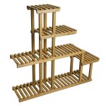 Etag�re a plantes escalier support a fleurs 5 etag�res 95 x 105 x 25 cm ext�rieur bois de sapin marron ...