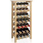 Etag�re a vin en bambou, support d'affichage de 28 bouteilles avec plateau de table, etag�res de rangement ...