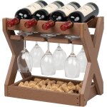 Etagère a vin, support pour bouteilles de vin, stockage de vin, peut contenir 4 bouteilles et 6 verres, ... Etagère a vin, support pour bouteilles de vin, stockage de vin, peut contenir 4 bouteilles et 6 verres, ...