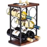 Etagre a vin sur pied pour 6 bouteilles de vin, support de rangement en bois, parfait pour la dcoration ...