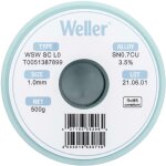 �tain � souder s�ns plomb sn0, 7cu 1 mm weller wsw sc l0 bobine 500 g w38111